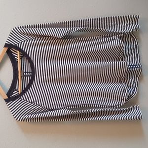 Calia Everyday Long Sleeve Tee in Black & White Stripe, M